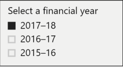 Year selection pane