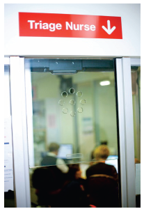 Triage nurse sign. Photo courtesy of St Vincent's Hospital, Melbourne