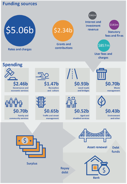 Graphic showing and overview of the local government sector