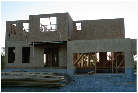 Image of two-storey building being constructed