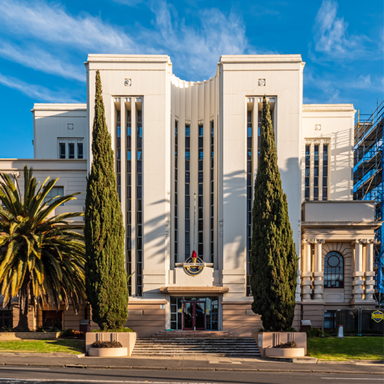 An art deco building at The Gordon Institute of TAFE's city campus in Geelong.