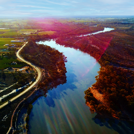 Drone shot of river