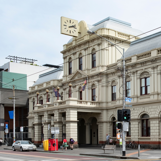 The facade of Brunswick Town Hall.