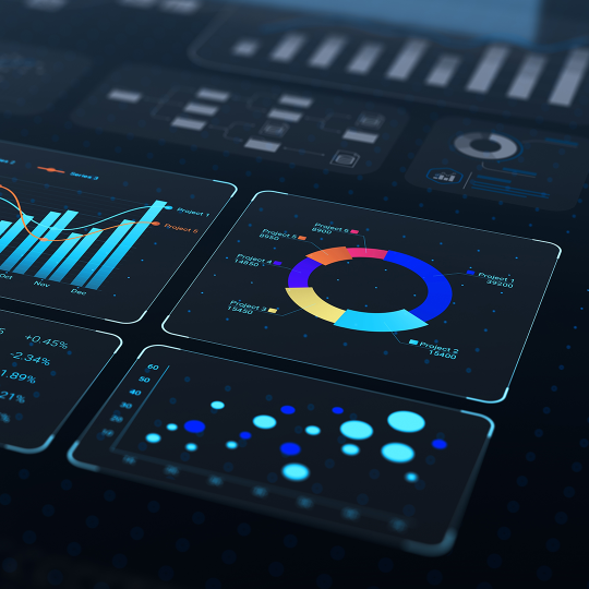 Image of a screen displaying graphs and data.