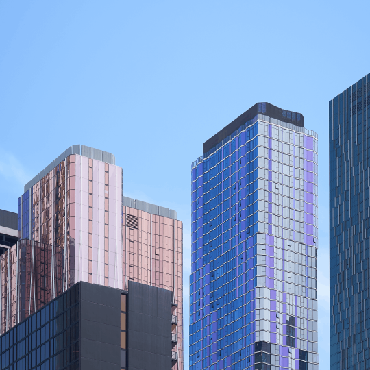 Modern skyscrapers in a city skyline