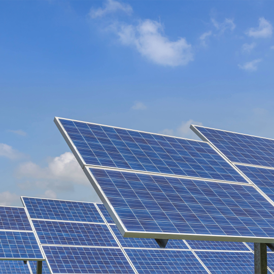 Solar panels on a sunny day