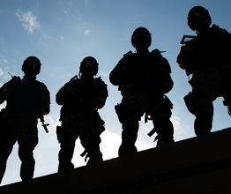 Getmilitaryphotos/Shutterstock - Silhouettes of S.W.A.T. officers holding their guns