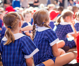 Jandrie Lombard/Shutterstock - Primary school students at assembly