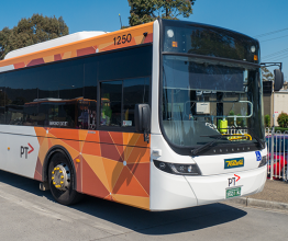 Image of a private bus and coach operator (Ventura Bus Lines) in Melbourne. Photo courtesy of Nils Versemann/Shutterstock.com