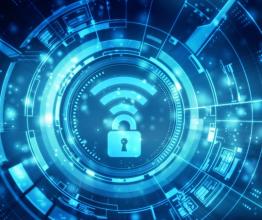 Image shows security concept: Lock on digital screen. Photo courtesy of jijomathaidesigners/Shutterstock.com 