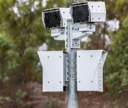 Image shows Roadside Speed Camera in Melbourne. Photo courtesy of Dave Hewison Photography/Shutterstock.com