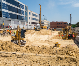 Melbourne, Australia - October 9, 2015: construction site of Whitehorse Towers, a 36 floor residential and hotel project at 850 Whitehorse Road in Box Hill being constructed by Maxcon. Photo courtesy of Nils Versemann/Shutterstock.com