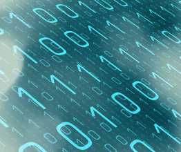 Binary code on a computer screen. Photo courtesy of Largarto film/Shutterstock.com