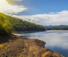Maroondah Reservoir Lake at sunset, Victoria, Australia. Photo courtesy of Greg Brave/Shutterstock.com