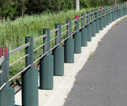 Road safety barriers on country road in Victoria, Australia. Image by Dorothy Chiron/Shutterstock.com