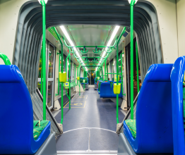 Melbourne tram interior.