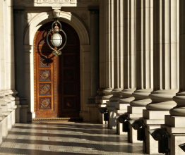 Doorway at Parliament House in Melbourne.