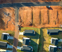 Aerial photo of a new residential development.