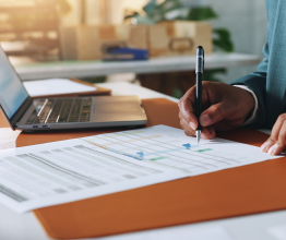 Man checking financial documents